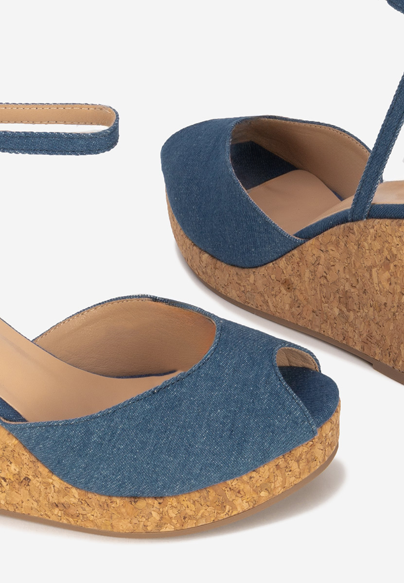 Сандали на платформа Fabiania деним