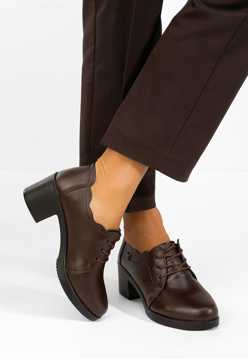 Ежедневни обувки естествена кожа Komina кафяв