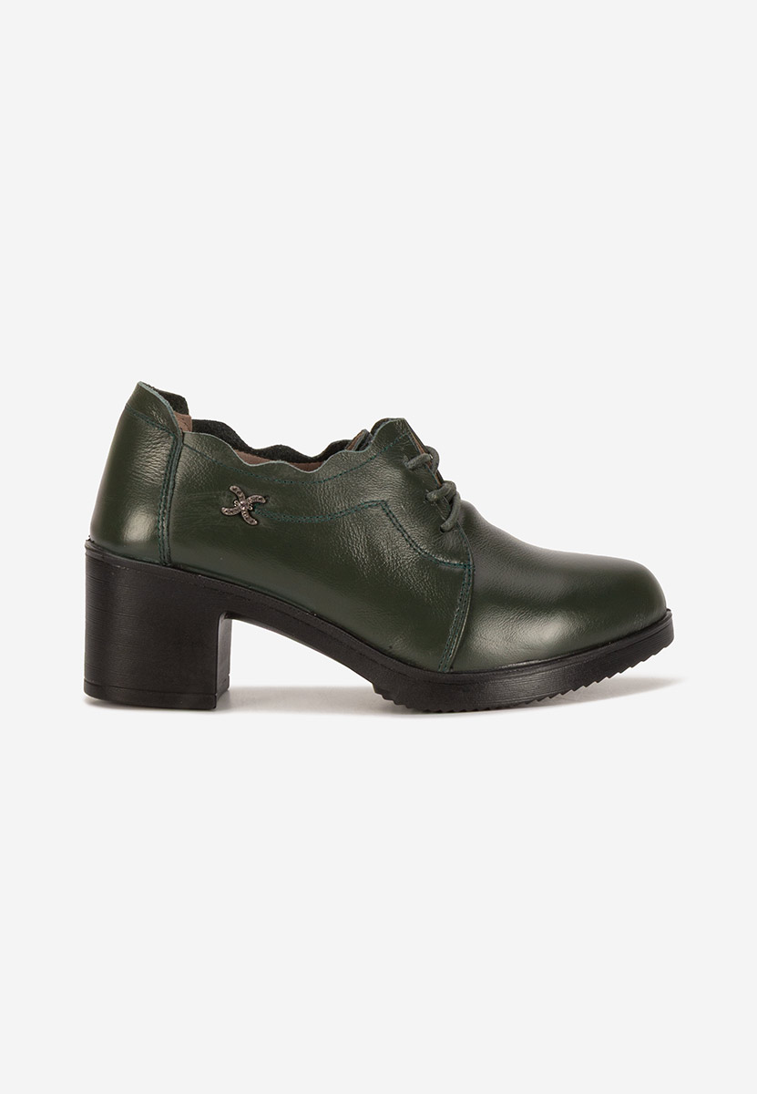 Ежедневни обувки естествена кожа Komina зелен