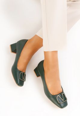 Обувки на ток Viana зелен