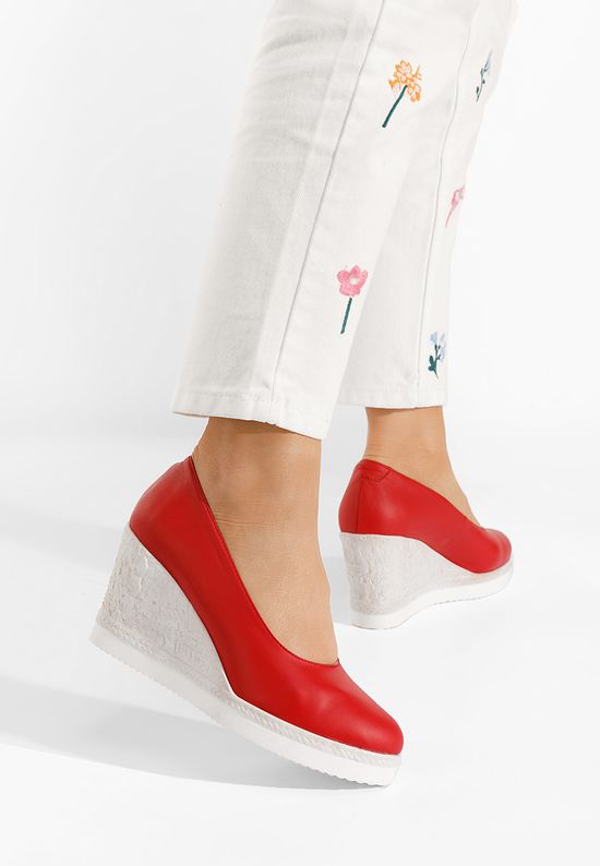 Обувки на платформа Kaira червен, Размер: 39- Zapatos