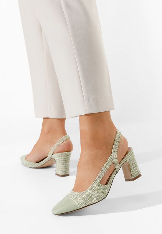 Обувки на ток Brieta зелен, Размер: 36- Zapatos