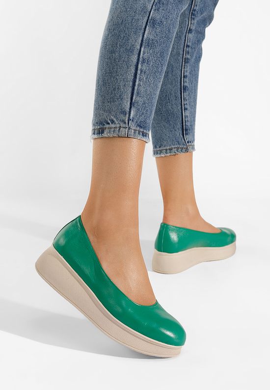 Обувки на платформа Cantoria зелен, Размер: 37- Zapatos