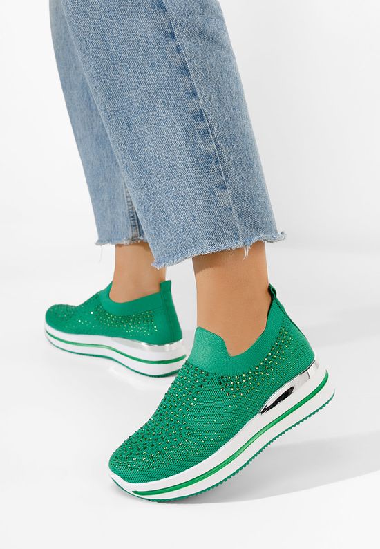 Дамски сникърси Baselie зелен, Размер: 39- Zapatos