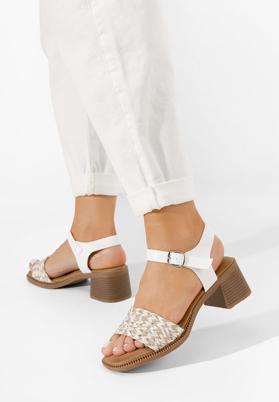 Сандали на ток Ingrid бели, Размер: 37- Zapatos