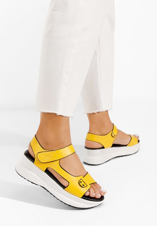 Сандали на платформа Blueberry жълт, Размер: 36- Zapatos