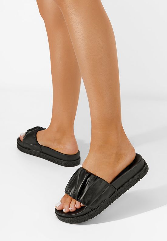 дамски чехли на платформа Madaga черни, Размер: 37- Zapatos