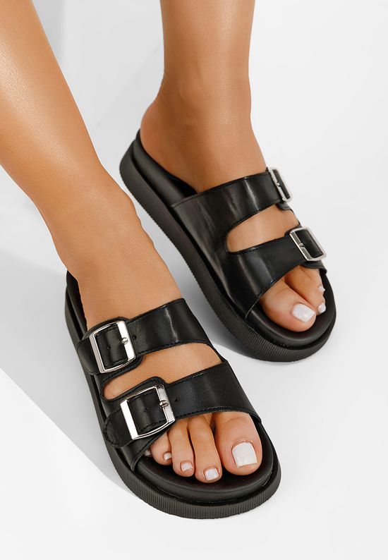 дамски чехли на платформа Zarora черни, Размер: 37- Zapatos