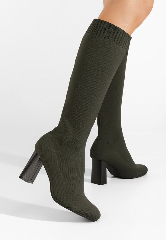 Дамски чизми Hijate зелен, Размер: 38- Zapatos