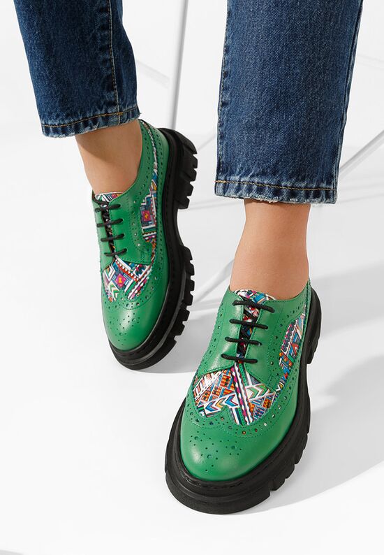 Дамски обувки brogue Henise V5 зелен, Размер: 35- Zapatos