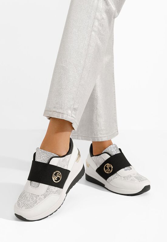 Cникърси на платформа Salicia бели, Размер: 37- Zapatos
