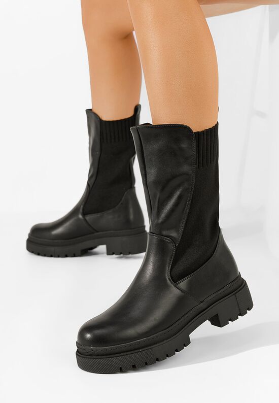 Дамски боти тип чорап Granisa черни, Размер: 39- Zapatos