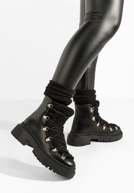 Зимни дамски Ботинки Sherpa черен, Размер: 37- Zapatos