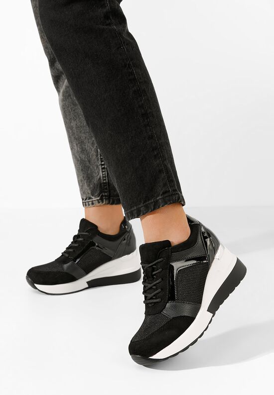 Cникърси на платформа Josima черни, Размер: 37- Zapatos