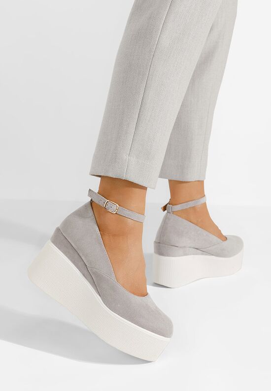 Обувки на платформа Leanora сив, Размер: 40- Zapatos