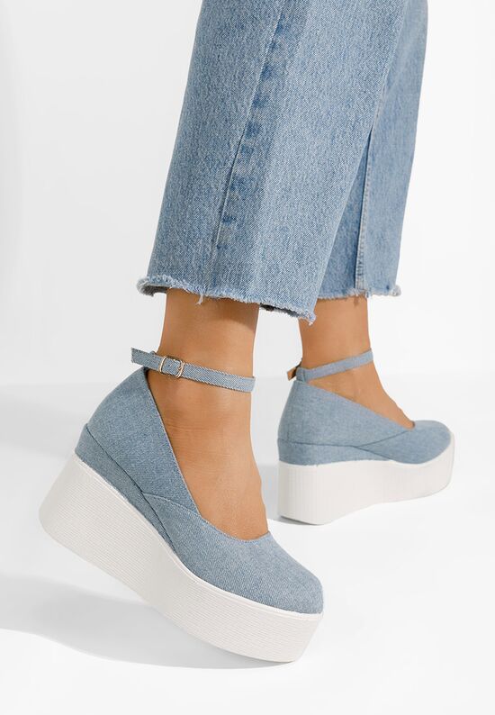 Обувки на платформа Leanora син, Размер: 41- Zapatos