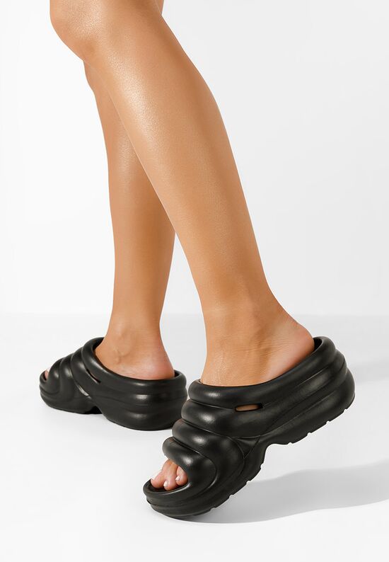 дамски чехли на платформа Gemma черни, Размер: 39- Zapatos