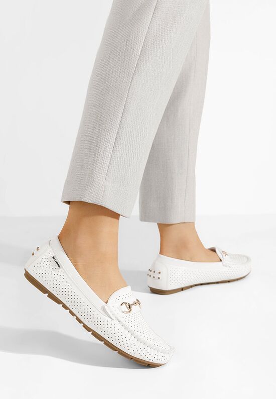 Дамски летни мокасини Aishani бели, Размер: 38- Zapatos