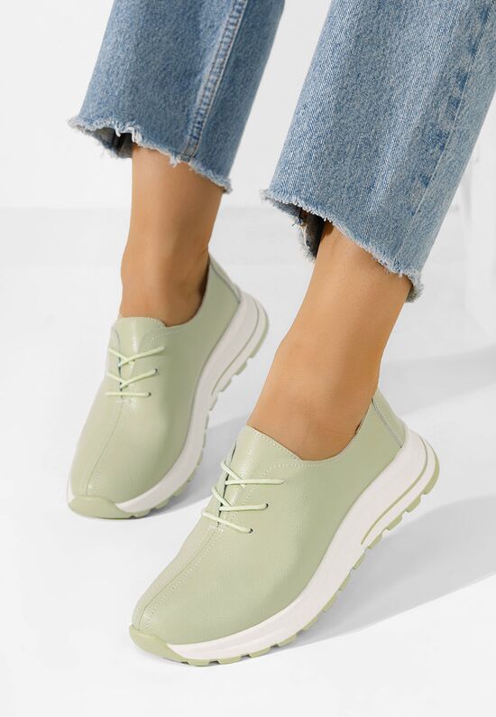 Кожени обувки Cici зелен, Размер: 36- Zapatos