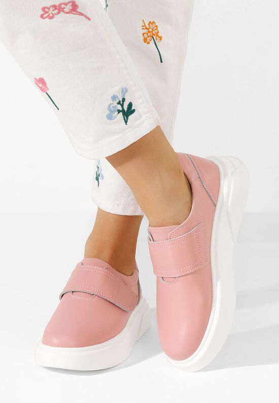 Ежедневни обувки естествена кожа Kally розов, Размер: 41- Zapatos