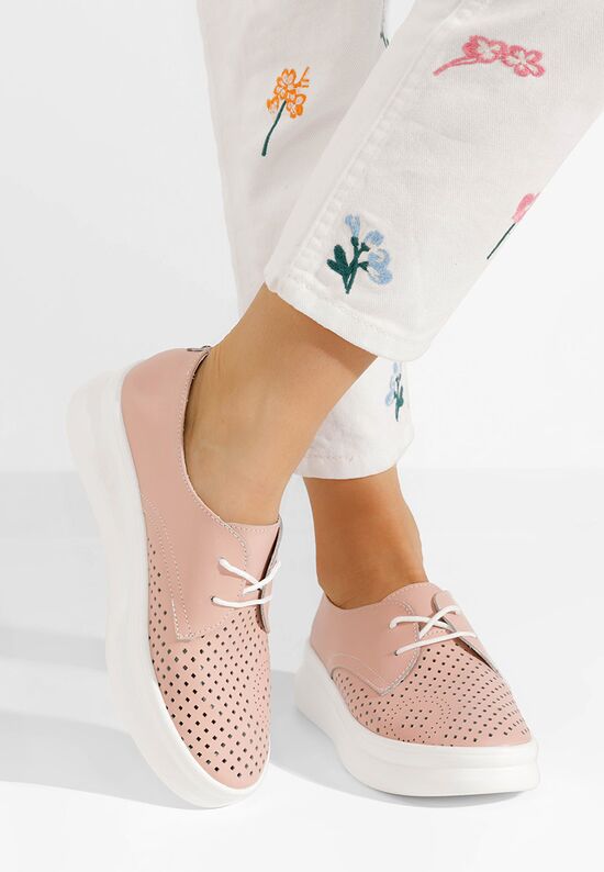 Ежедневни обувки естествена кожа Seirra розов, Размер: 37- Zapatos