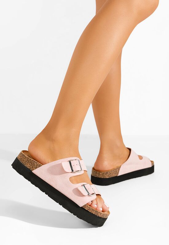 дамски чехли на платформа Sheiva розов, Размер: 41- Zapatos